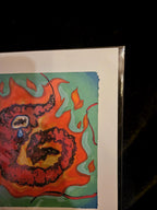Panic Worm on Fire Print