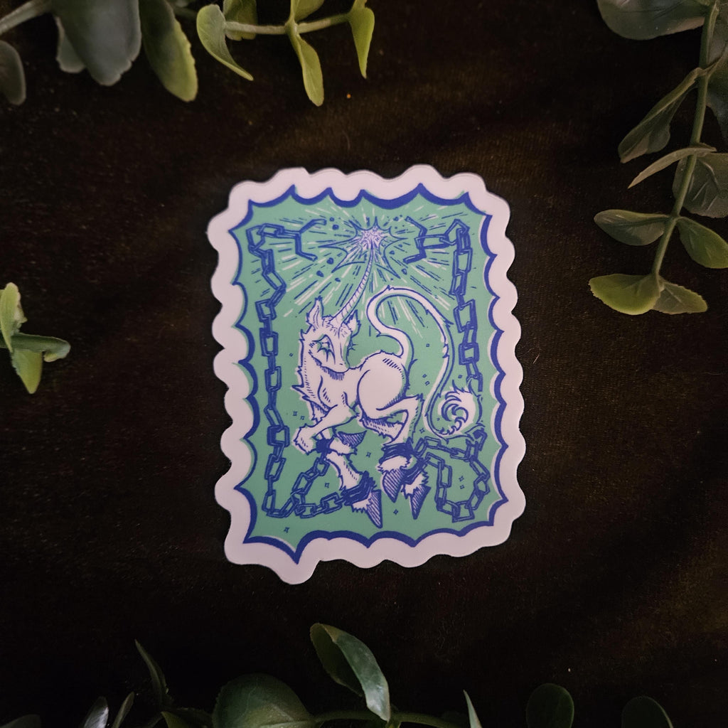 Chained Unicorn Sticker