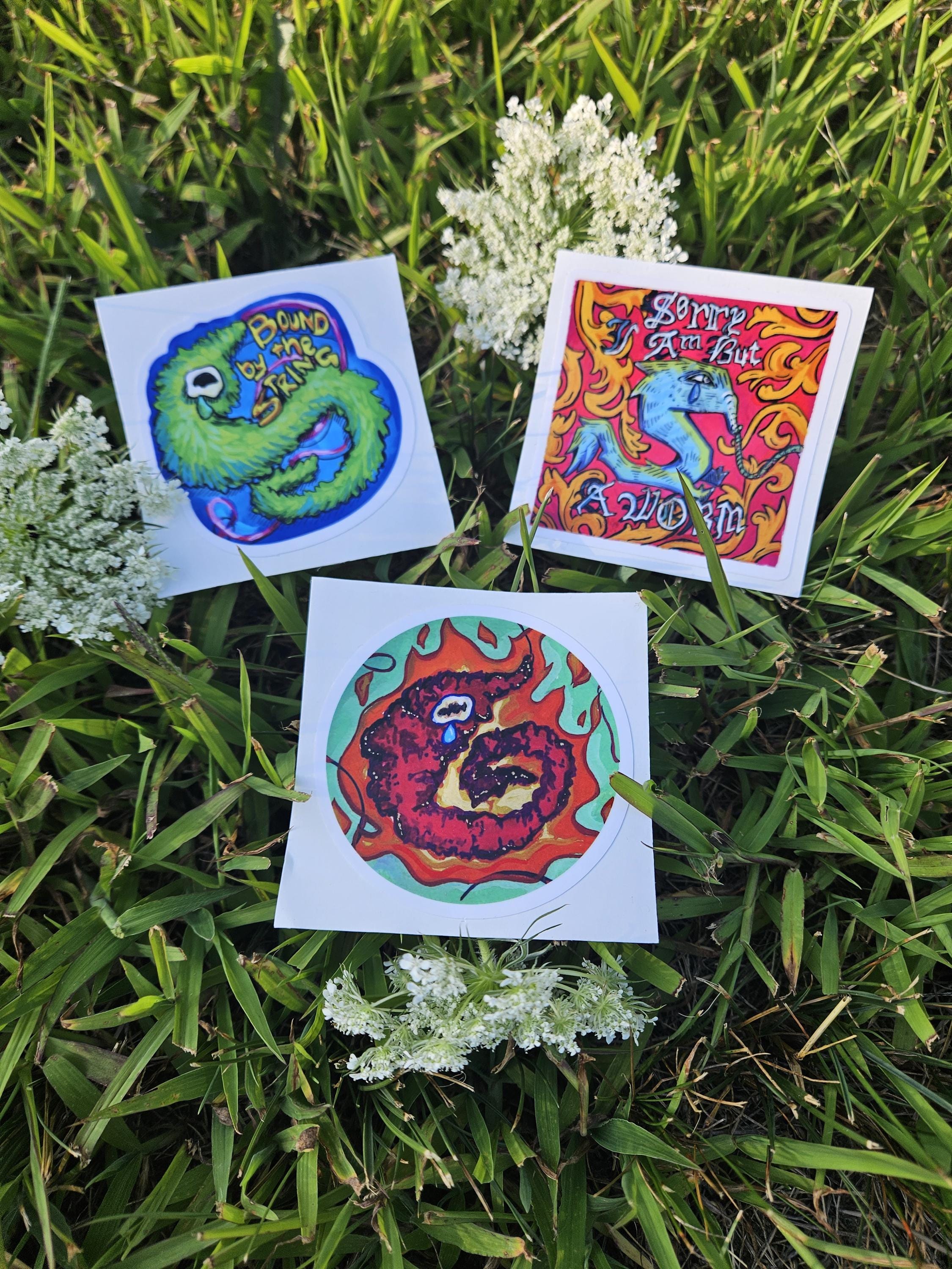 Panic Worm Stickers