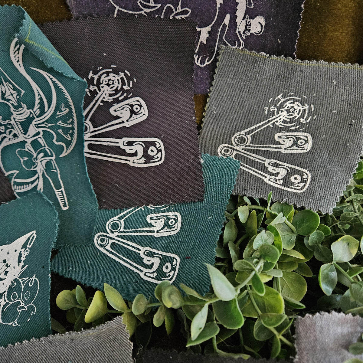 Recycled Pants Screen Printed Pocket Patches