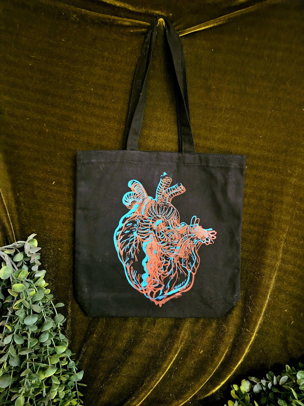 Distortion Heart Screen Printed Tote Bag
