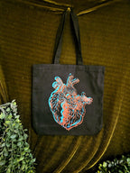 Distortion Heart Screen Printed Tote Bag