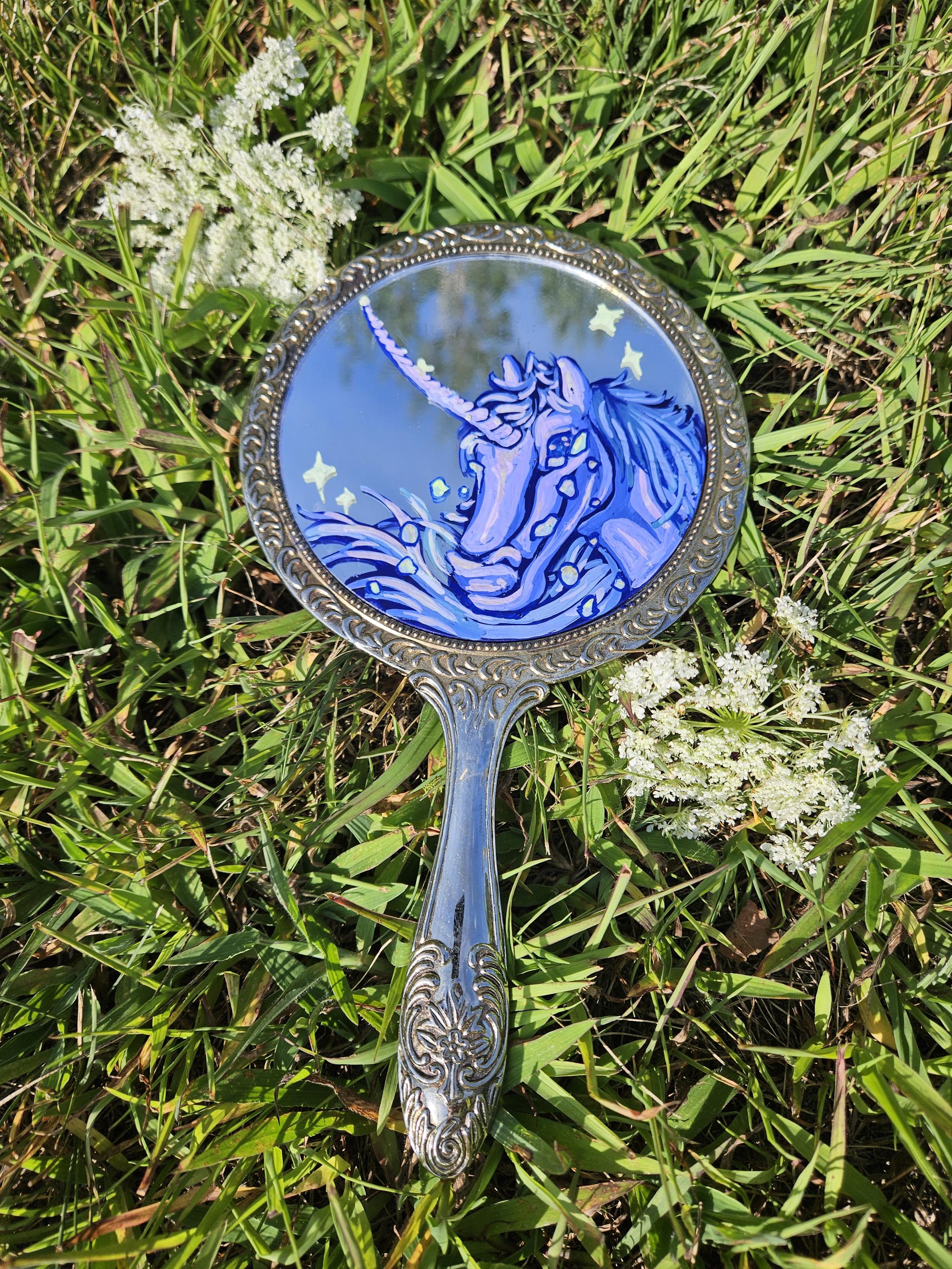 Mirror Painting: Crying Unicorn