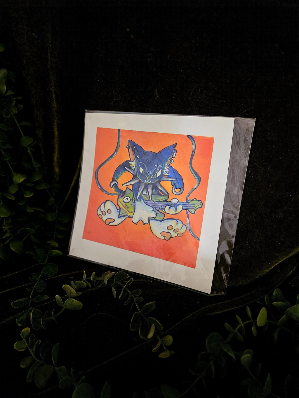 Punk Kat with Bass Print