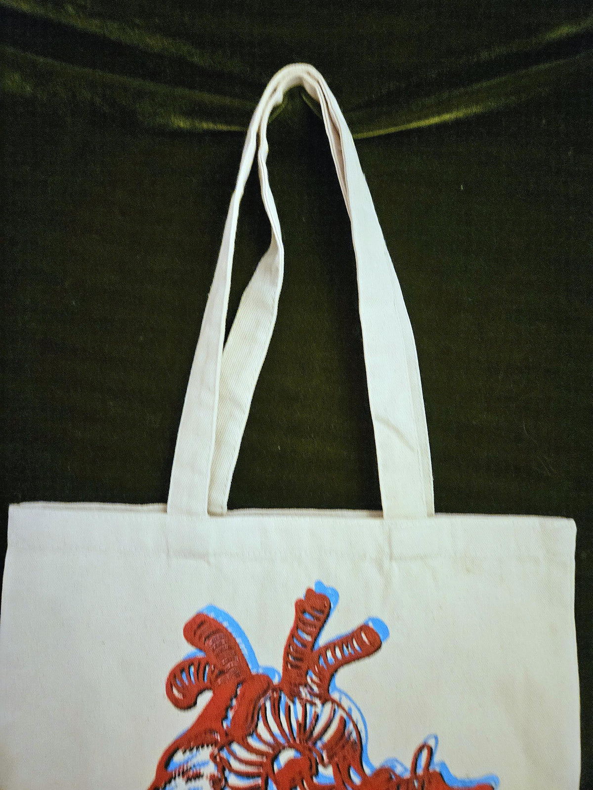 Distortion Heart Screen Printed Tote Bag