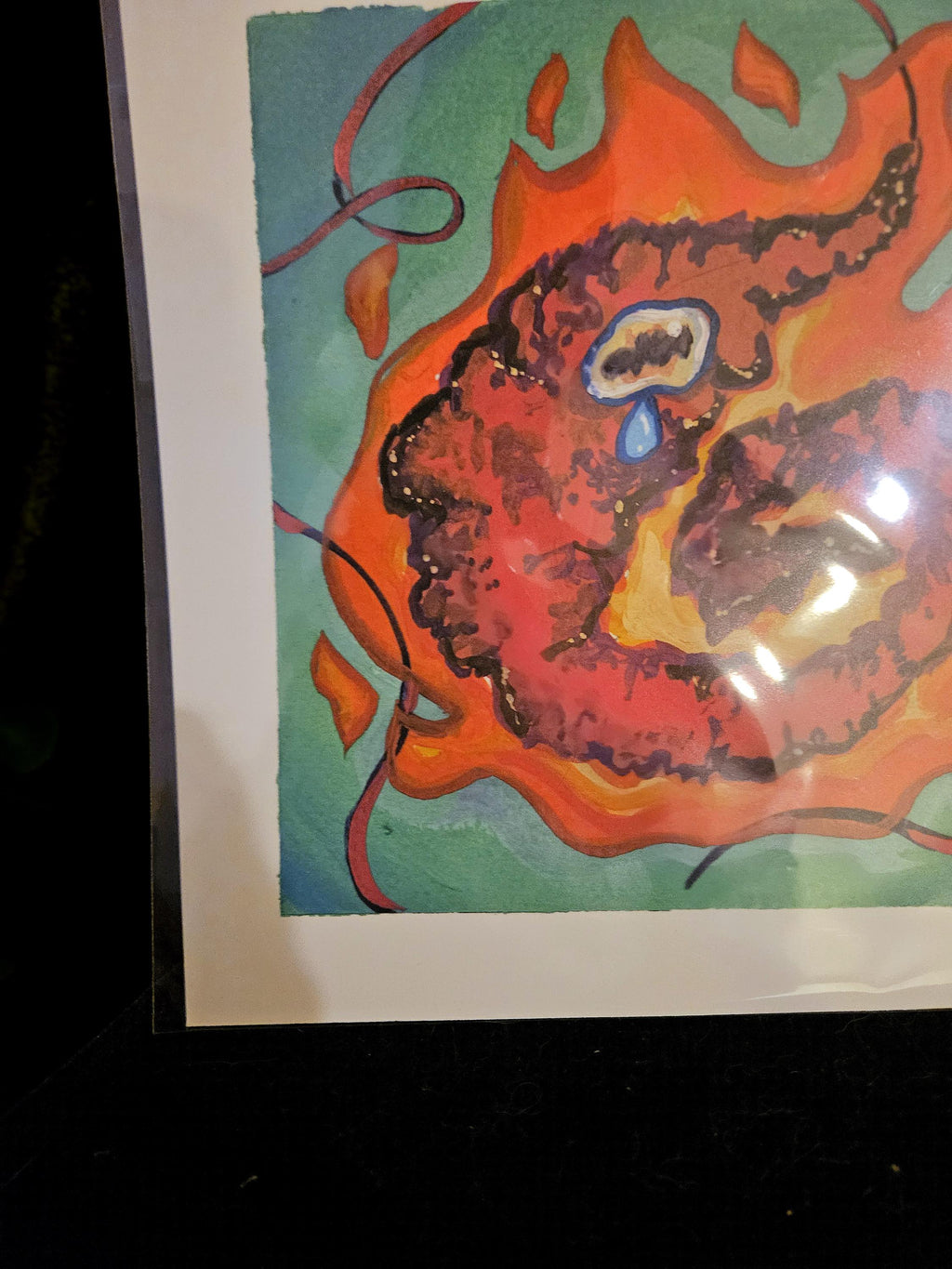 Panic Worm on Fire Print