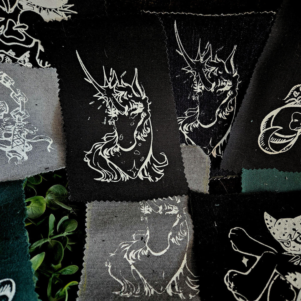 Recycled Pants Screen Printed Patches