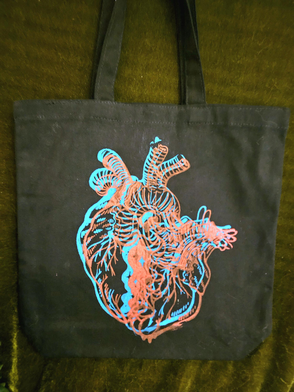 Distortion Heart Screen Printed Tote Bag