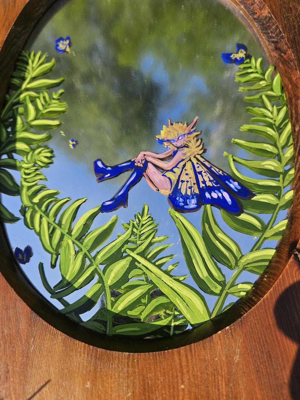 Mirror Painting: Blue Boots Butterfly Pixie