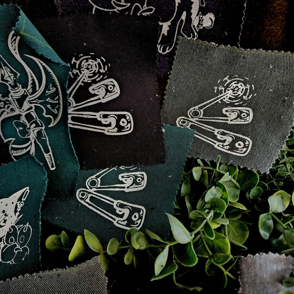 Recycled Pants Screen Printed Patches