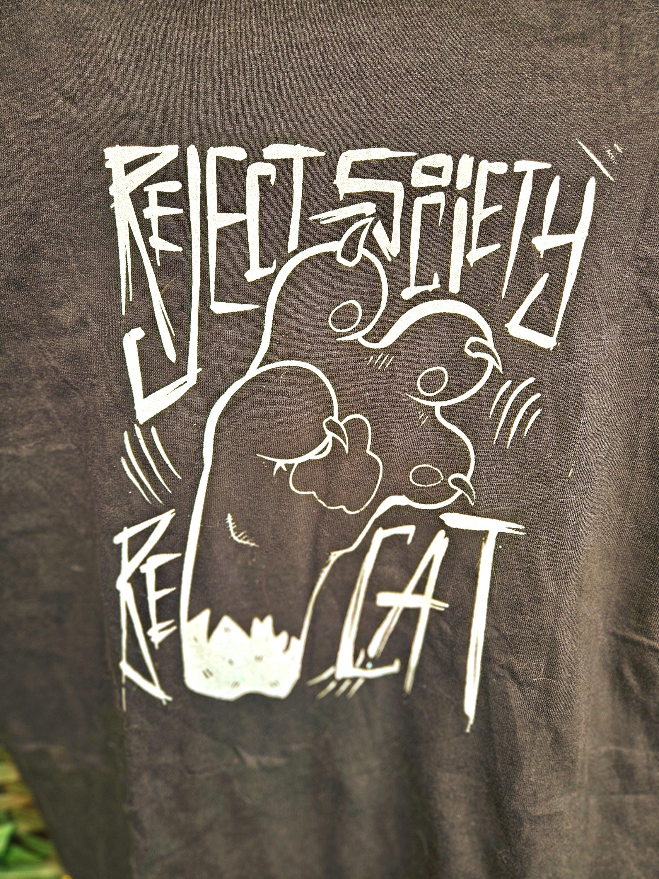Punk Kat T-Shirt Reject Society Be Cat