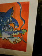 Punk Kat with Bass Print