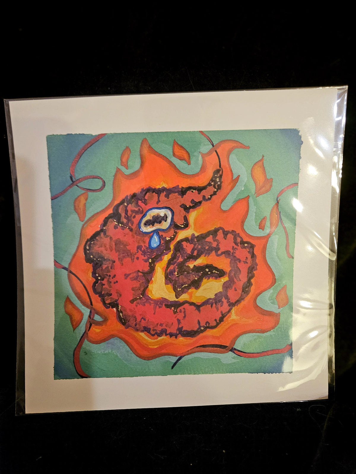 Panic Worm on Fire Print