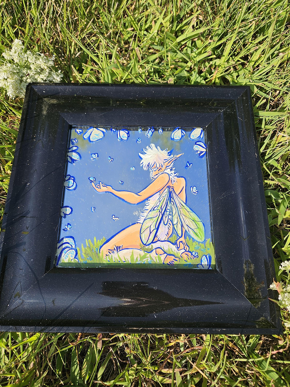 Mirror Painting: Dandelion Seed Fae