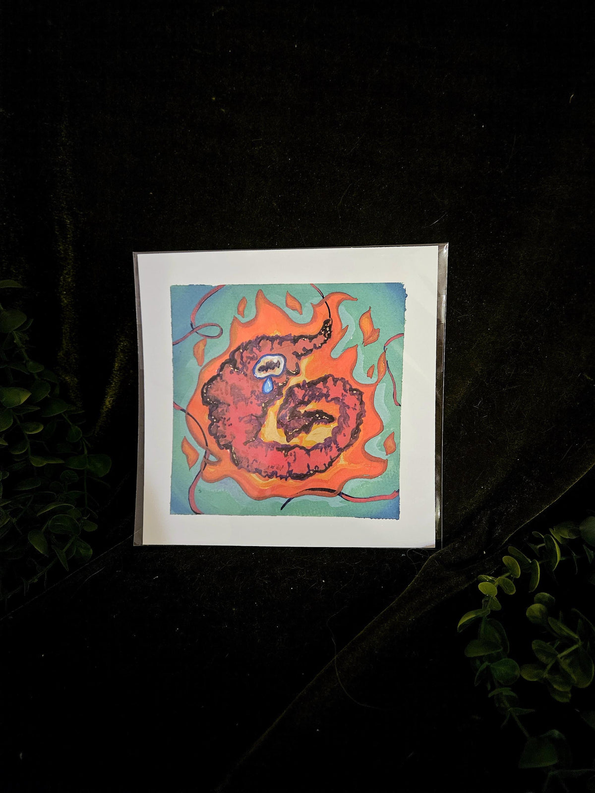 Panic Worm on Fire Print