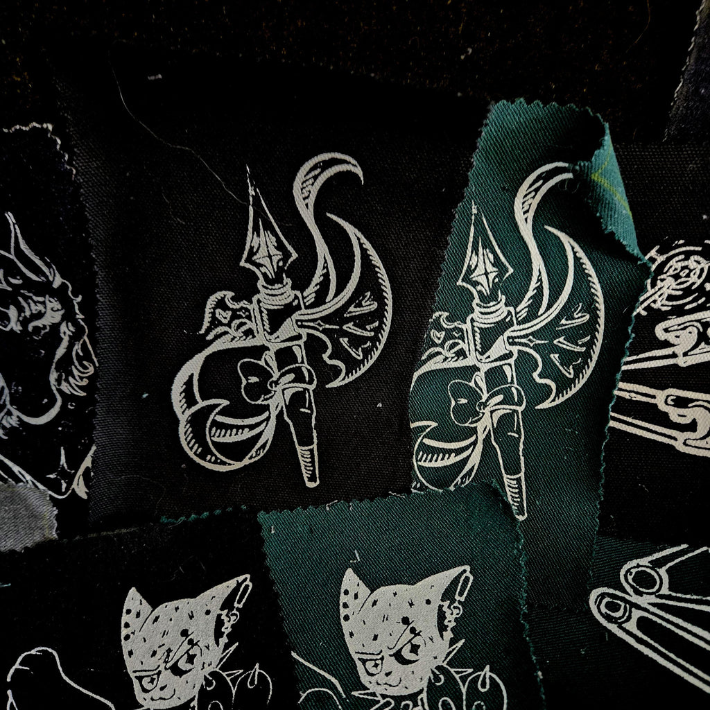 Recycled Pants Screen Printed Patches