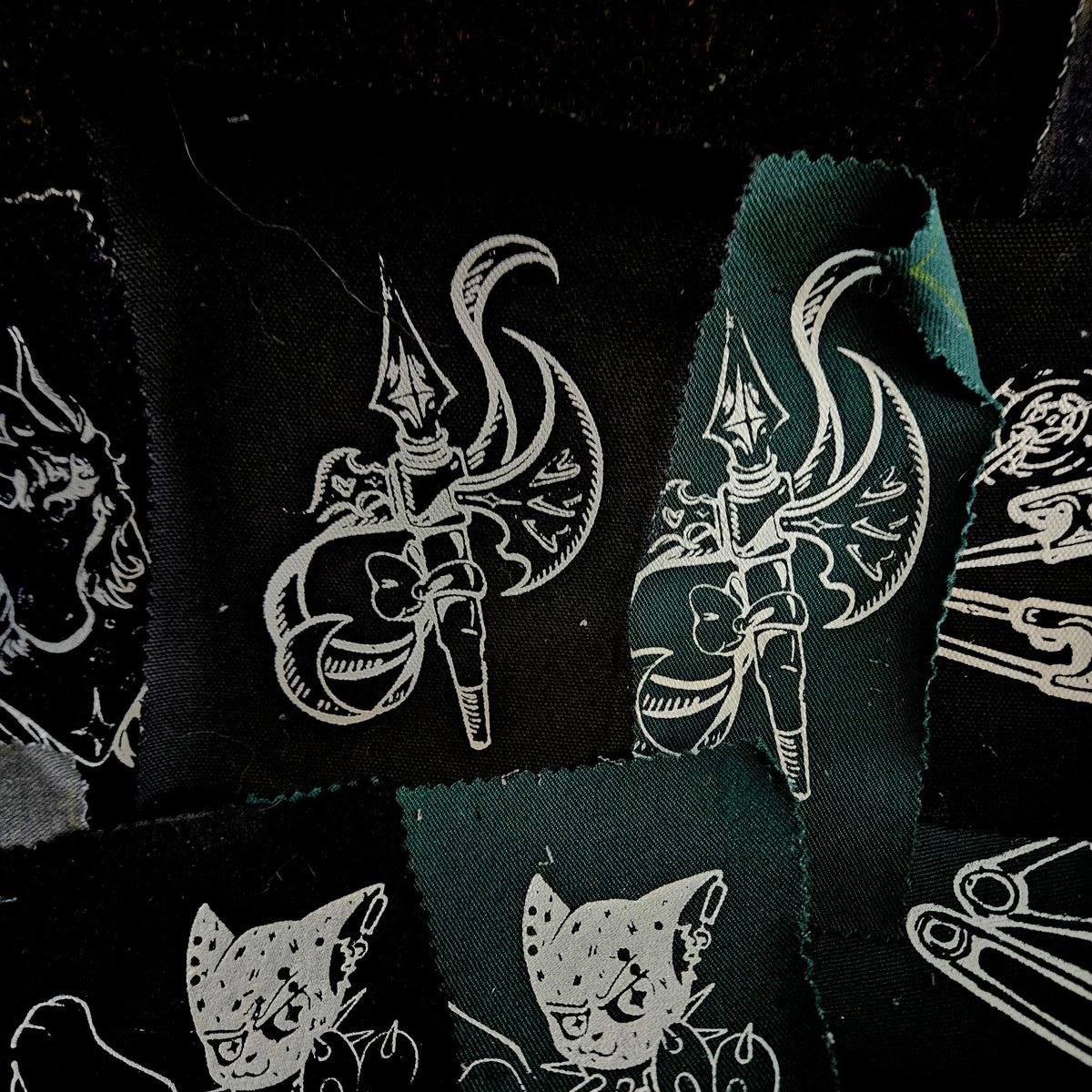 Recycled Pants Screen Printed Patches