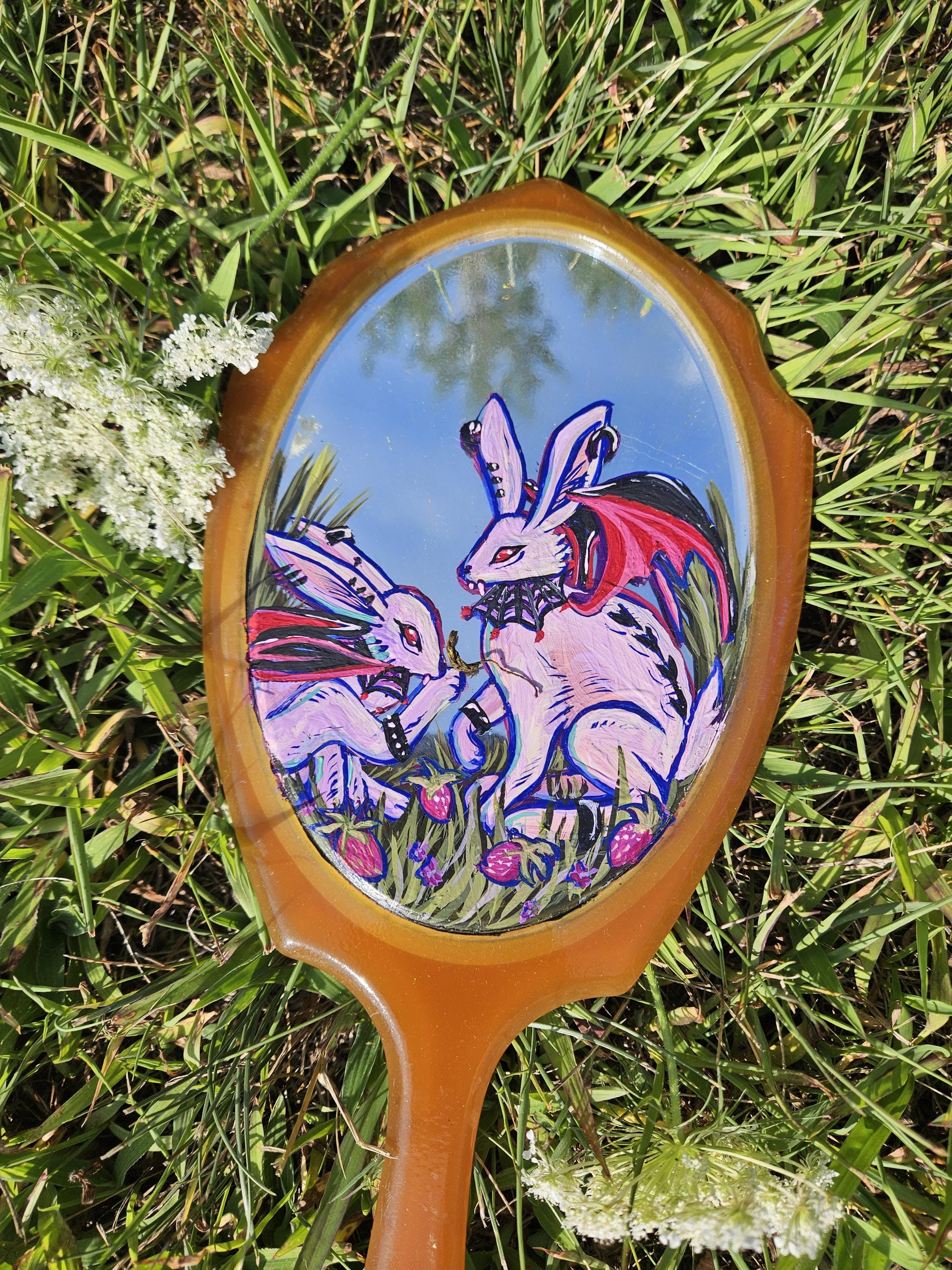 Mirror Painting: Vampire Bunnies