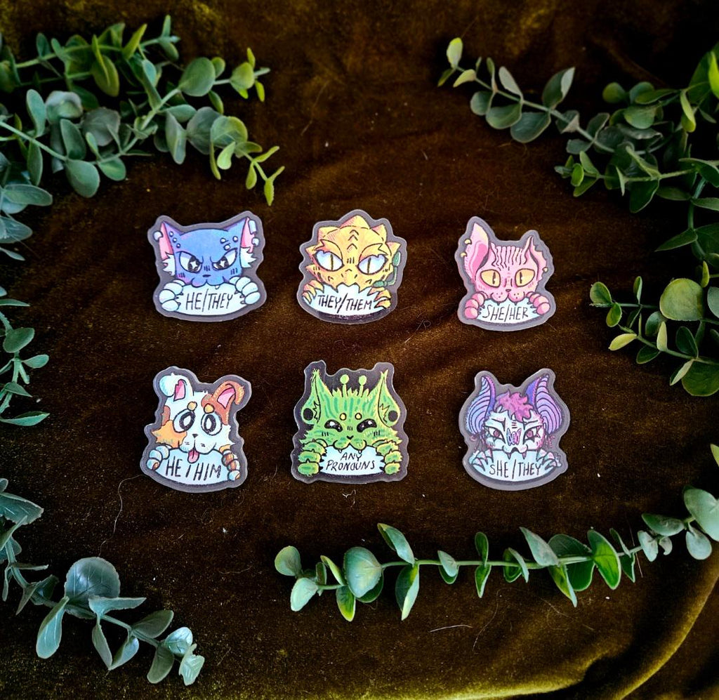PUNK KAT Pronoun Pins