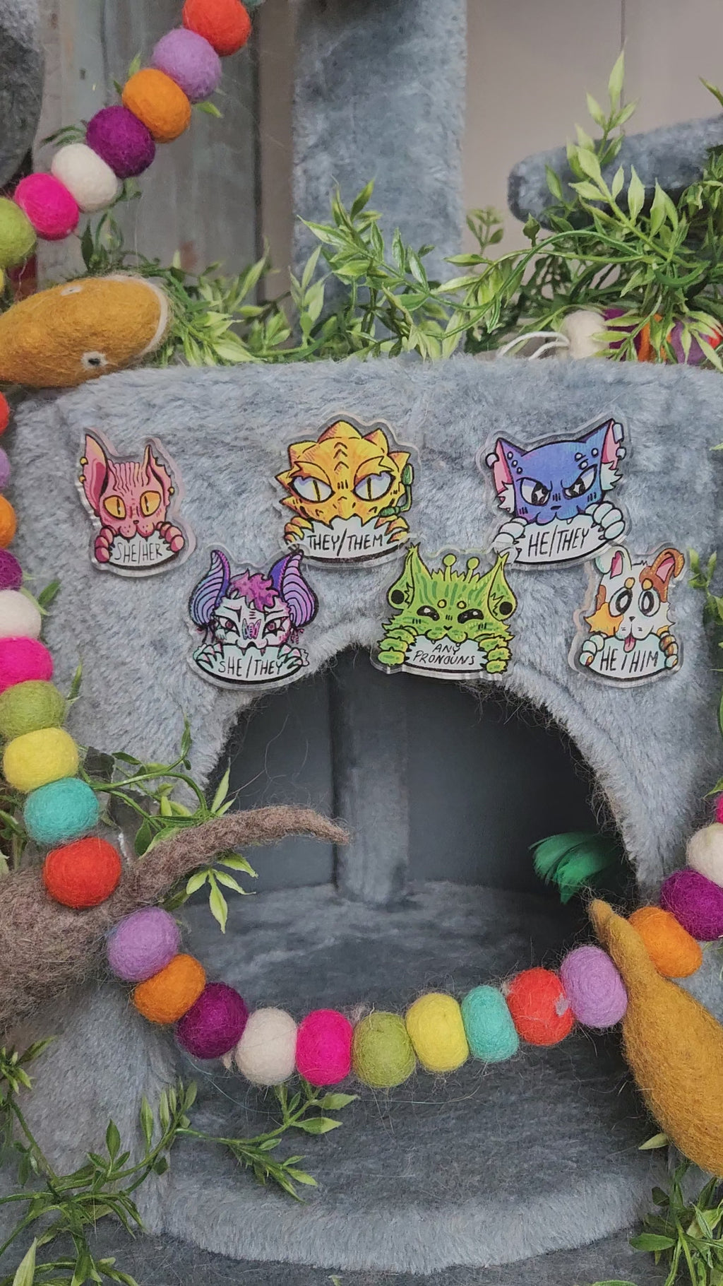 PUNK KAT Pronoun Pins