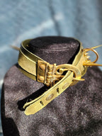 Mossy Chained Genuine Leather Choker