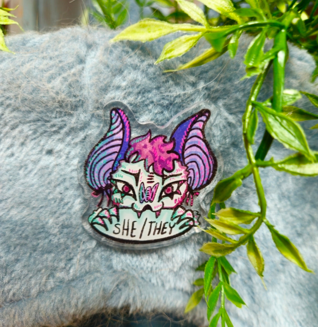 PUNK KAT Pronoun Pins