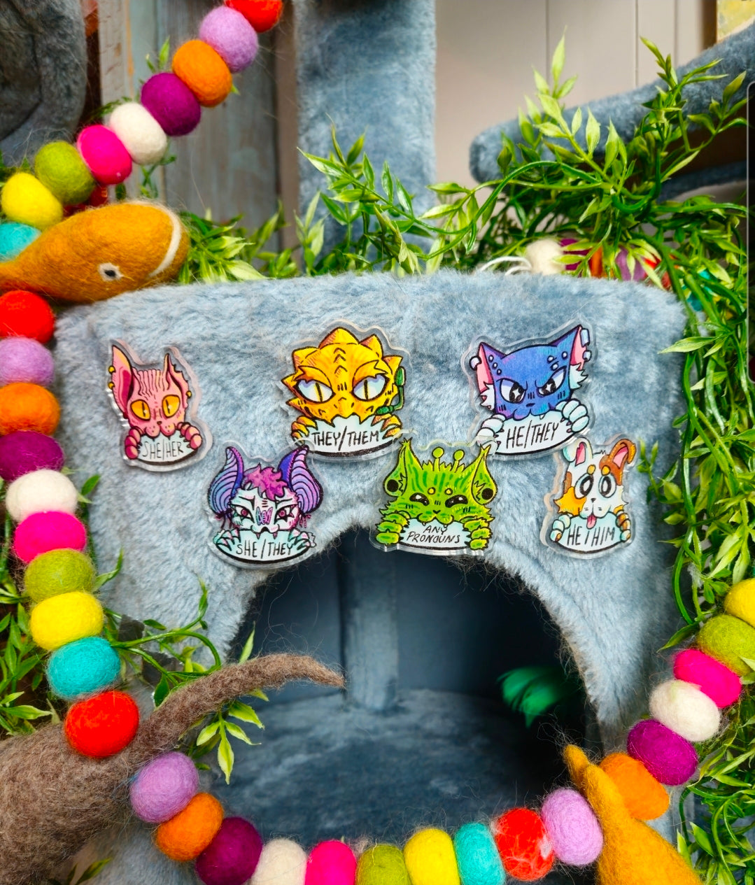 PUNK KAT Pronoun Pins